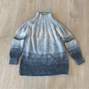 Anthropologie gray ombre turtleneck Perri Alpaca wool oversized sweater
